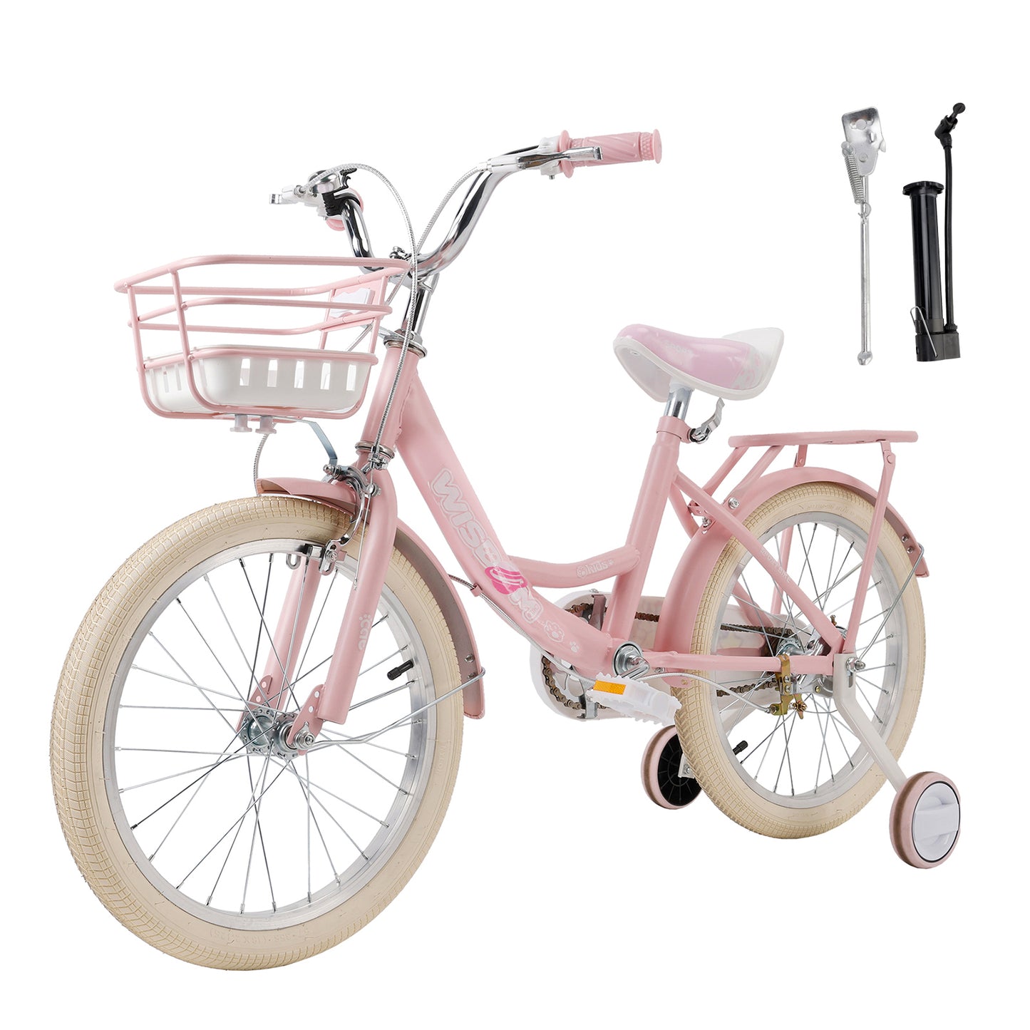 16"/18" Child Bicycle Girls Bike with auxiliary wheels & Rack & Basket