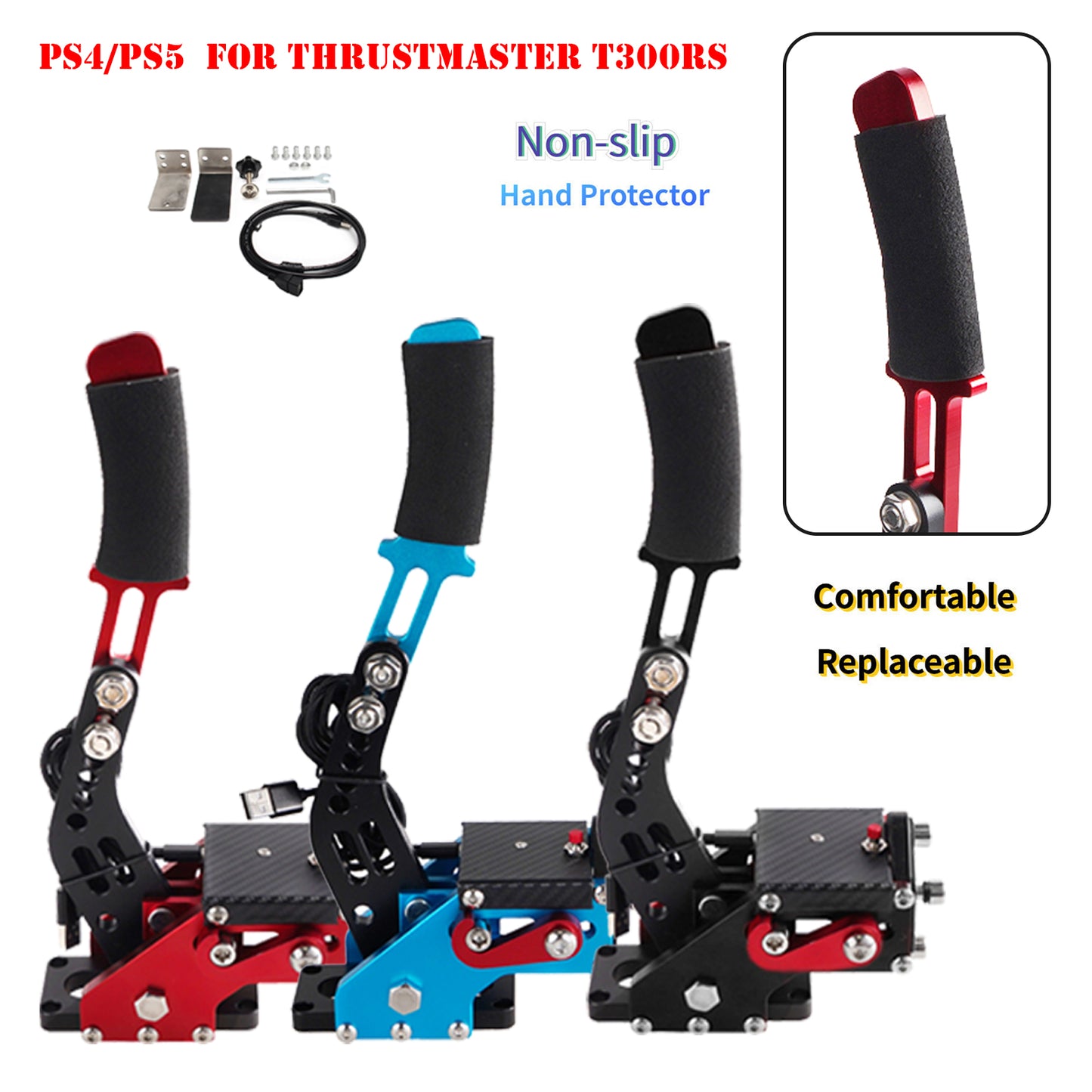 14Bit PS4/PS5 USB3.0 Handbrake Kits for Racing Games Steering Wheel Stand T300RS