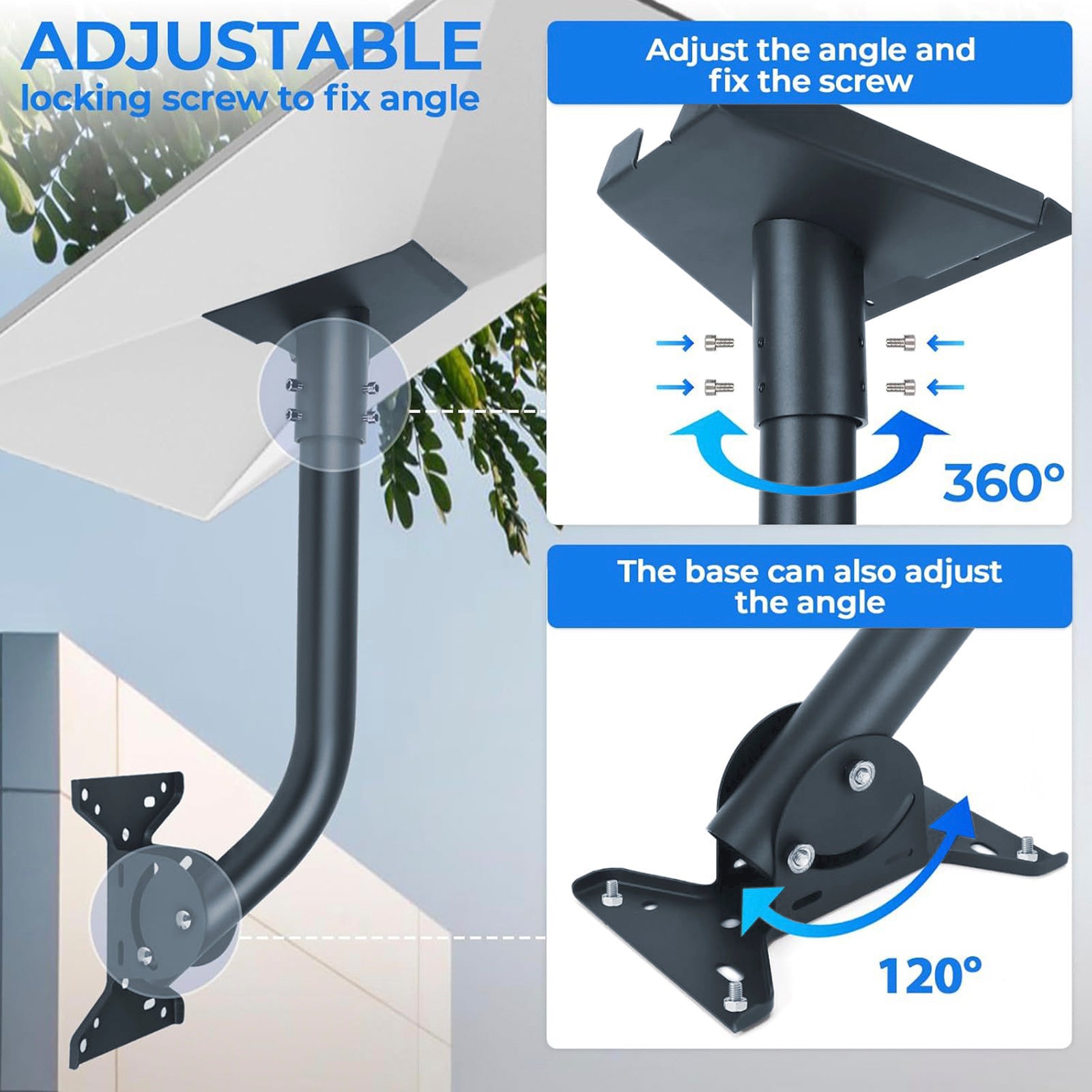 Starlink Gen 3 Mount 360° Adjustable Mounting Kit For Roof Exterior Wall Install