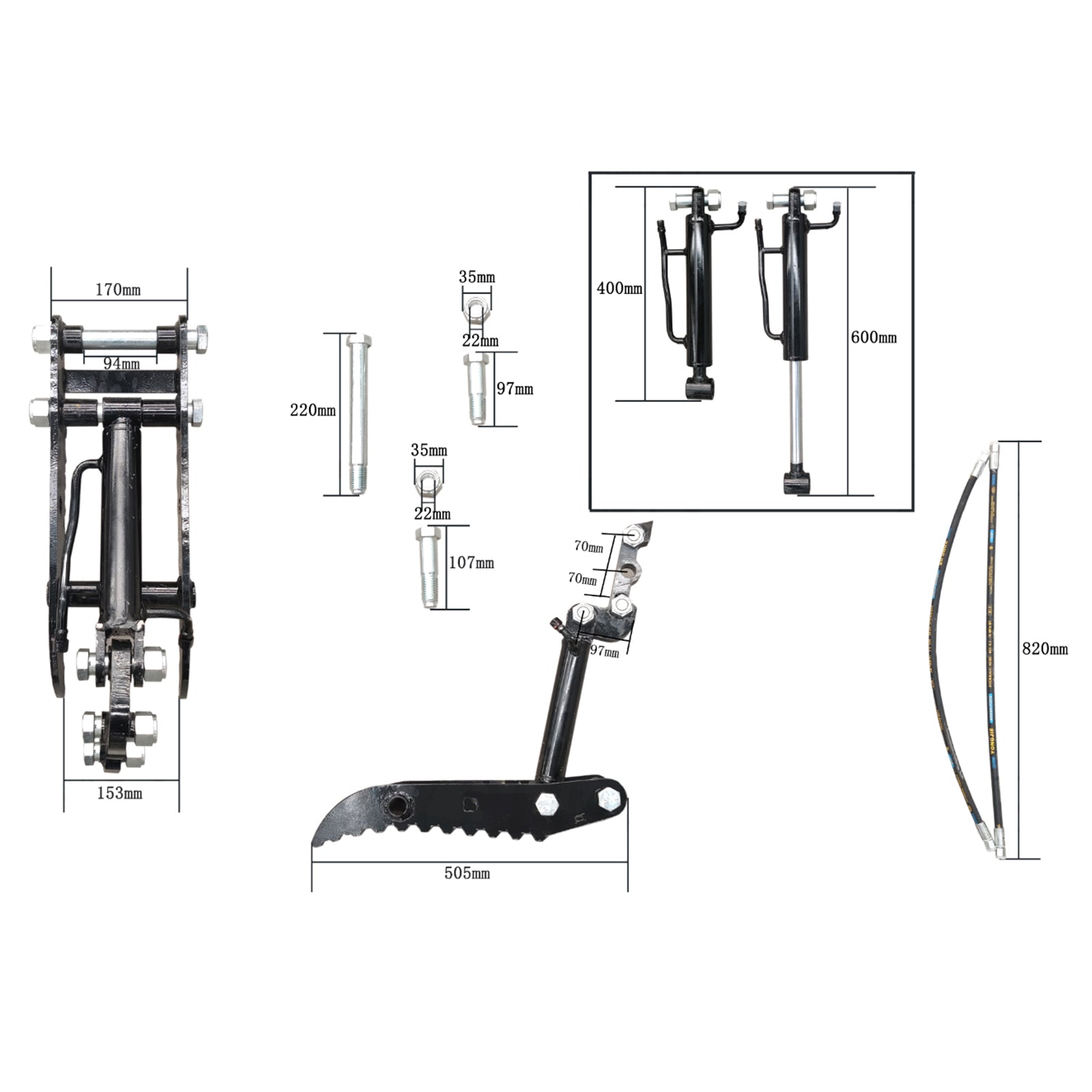 Hydraulic Thumb Attachment for Mini Excavators – Digger Track Crawler Grapple Clip