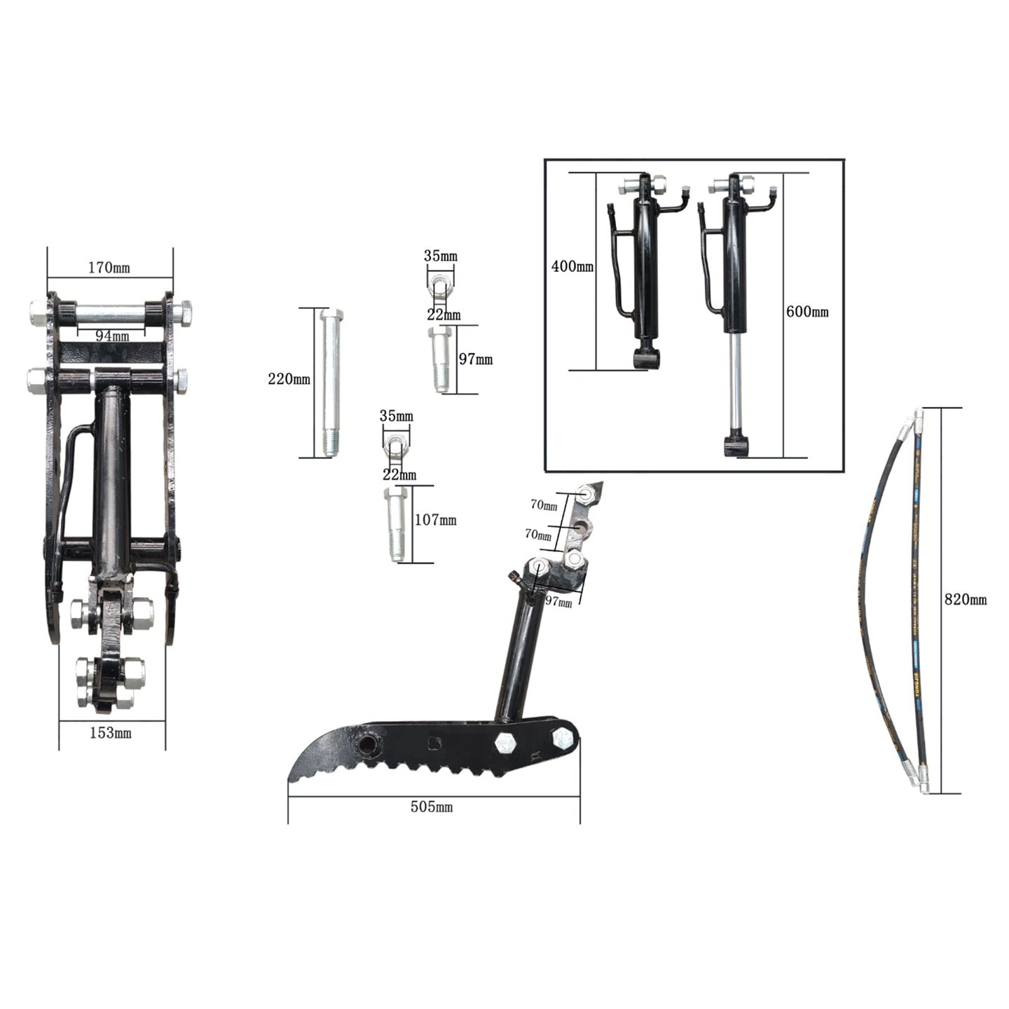 Hydraulic Thumb Attachment for Mini Excavators – Digger Track Crawler Grapple Clip
