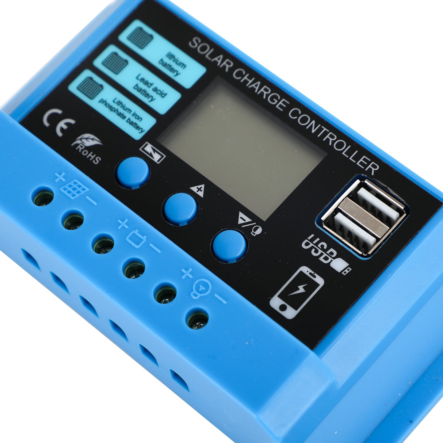 10A PWM Solar Charge Controller 12V/24V PV Regulator for LiFePO4, Lead Acid & Gel Batteries