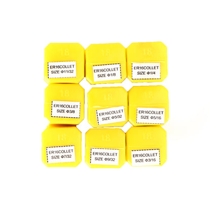 12Pcs ER16 Spring Collet Set For CNC Milling Lathe Tool Engraving Machine Steel