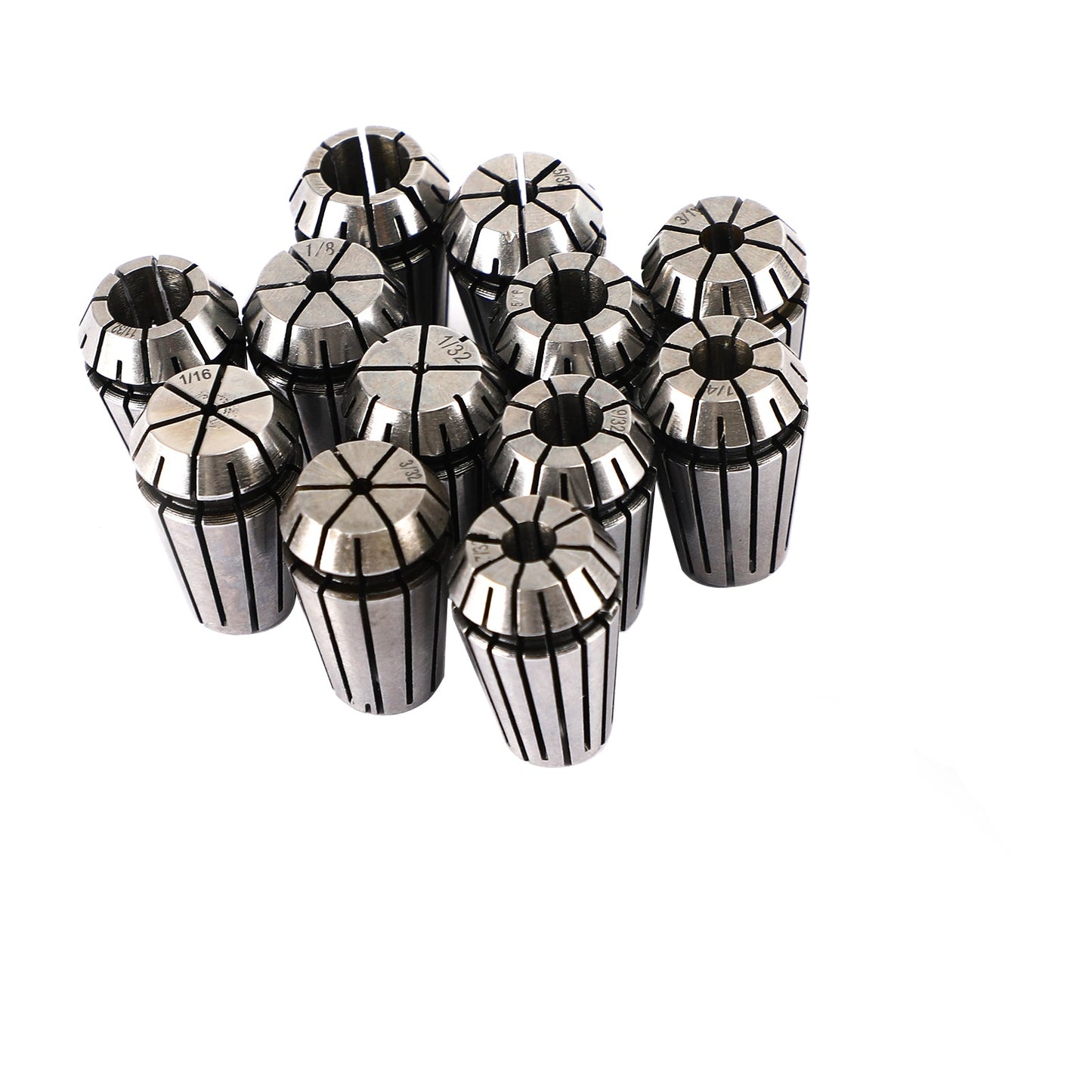 12Pcs ER16 Spring Collet Set For CNC Milling Lathe Tool Engraving Machine Steel