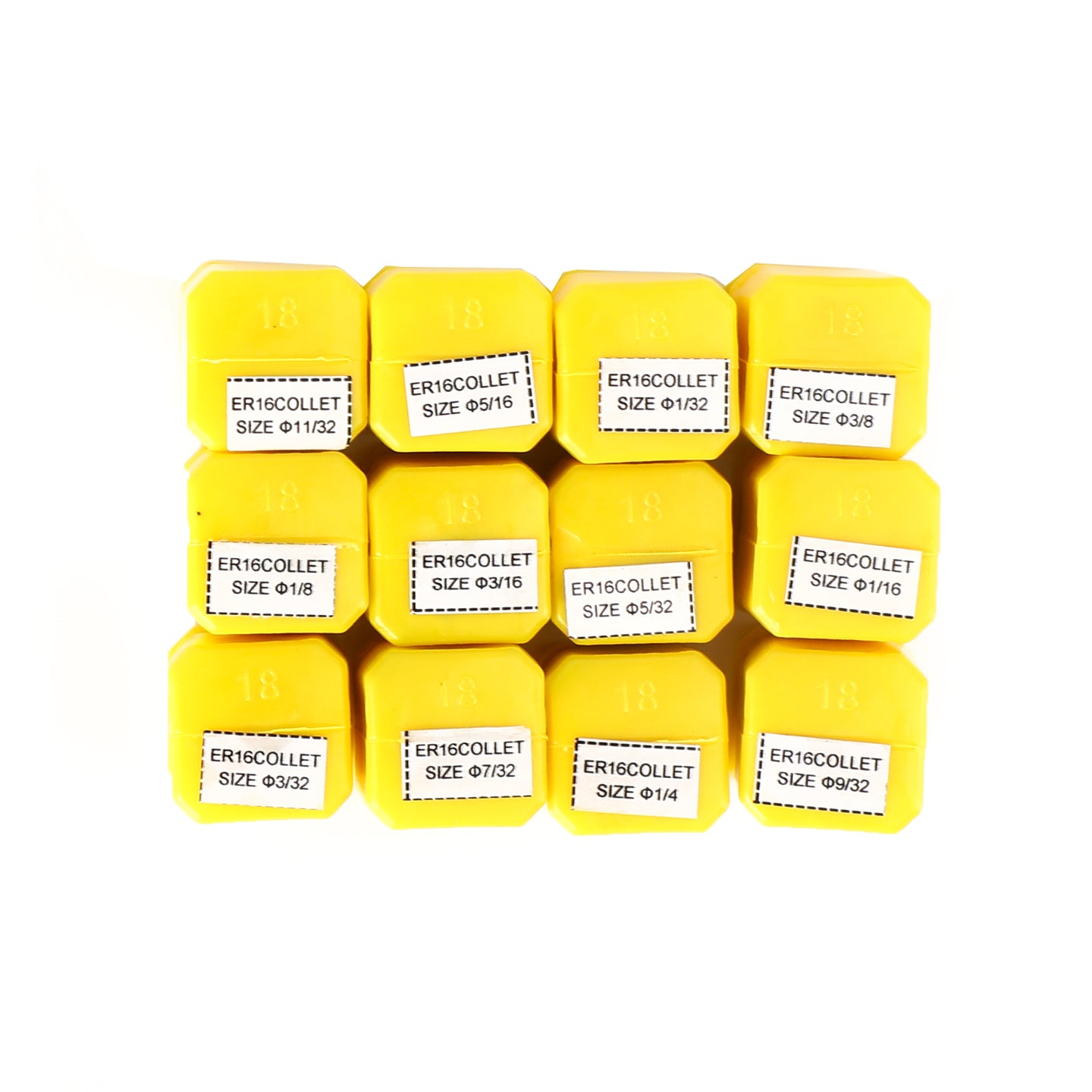12Pcs ER16 Spring Collet Set For CNC Milling Lathe Tool Engraving Machine Steel