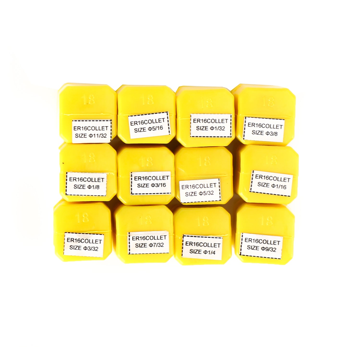 12Pcs ER16 Spring Collet Set For CNC Milling Lathe Tool Engraving Machine Steel