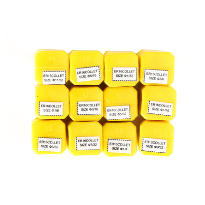 12Pcs ER16 Spring Collet Set For CNC Milling Lathe Tool Engraving Machine Steel