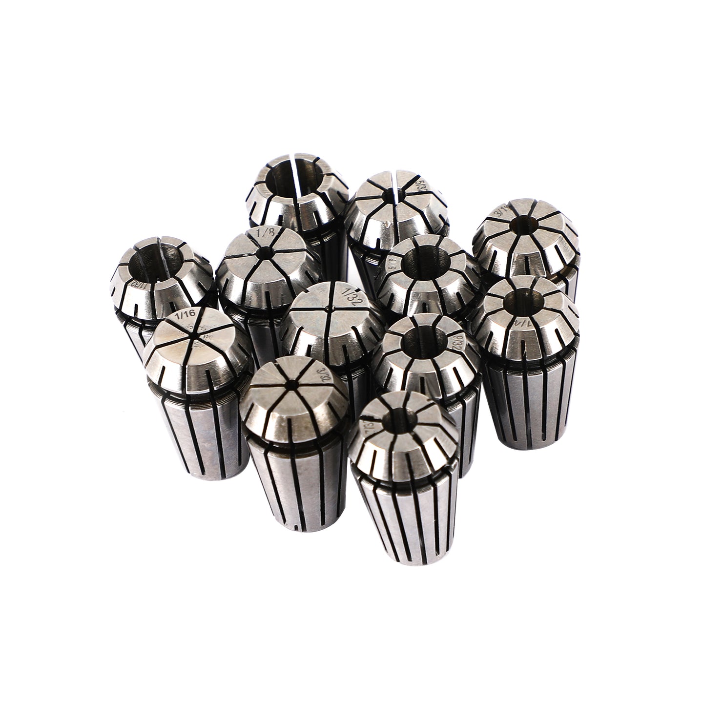 12Pcs ER16 Spring Collet Set For CNC Milling Lathe Tool Engraving Machine Steel