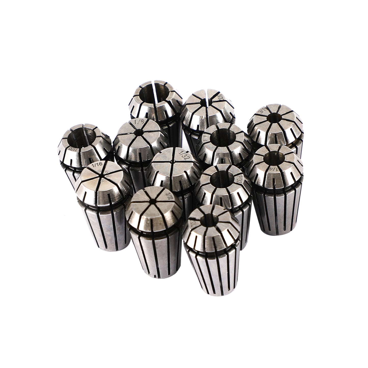 12Pcs ER16 Spring Collet Set For CNC Milling Lathe Tool Engraving Machine Steel