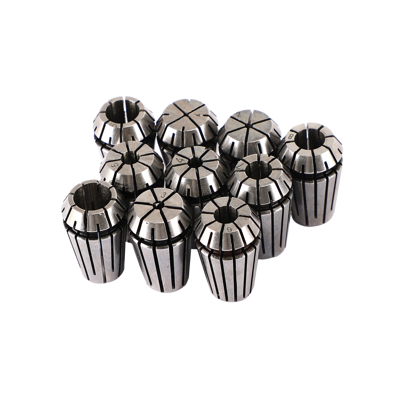 10Pcs ER16 Spring Collet Set For CNC Milling Lathe Tool Engraving Machine Steel, 10Pcs ER16(1-10mm)