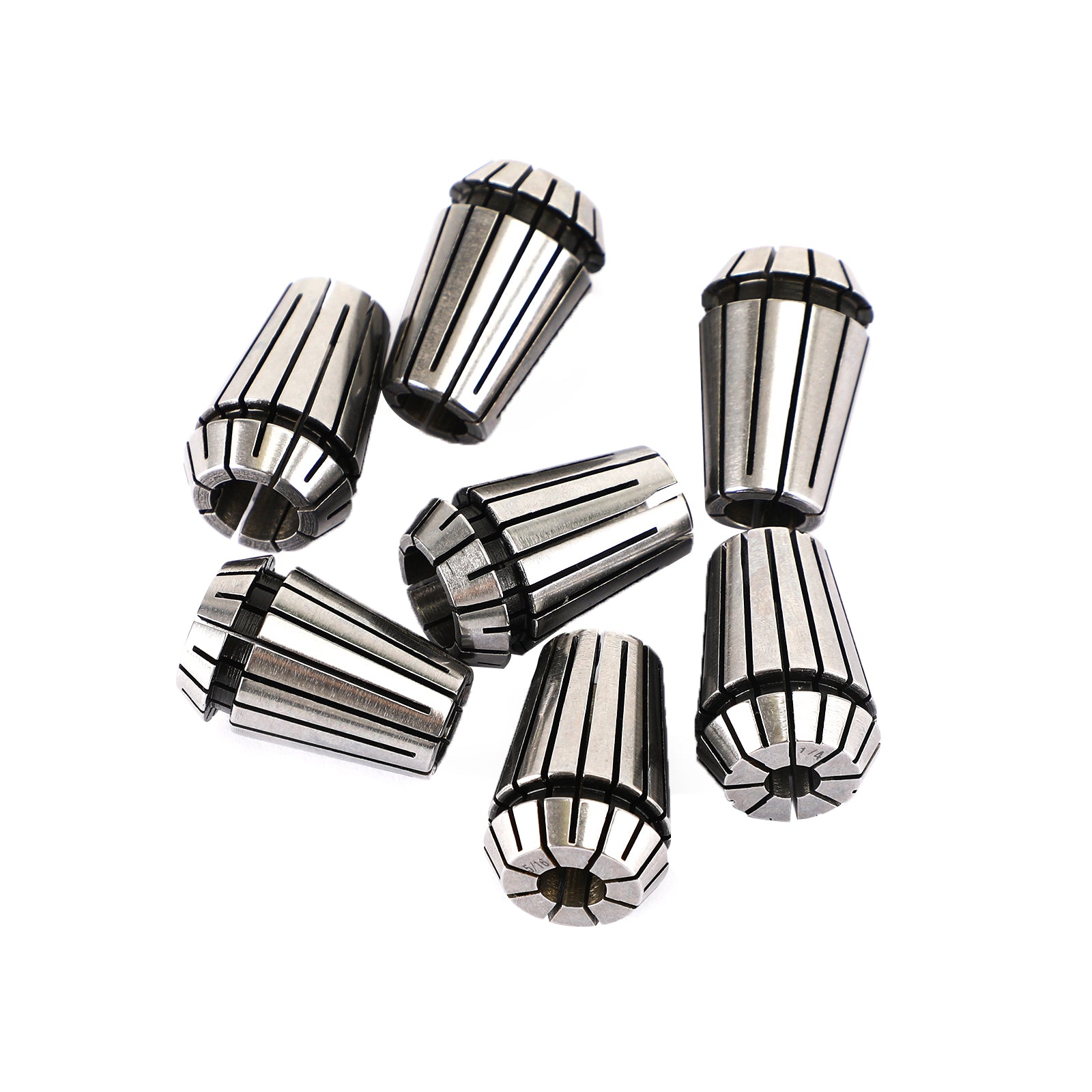 7Pcs ER20 Spring Collet Set For CNC Milling Lathe Tool Engraving Machine Steel, 7Pcs ER20(1/8-1/2")"