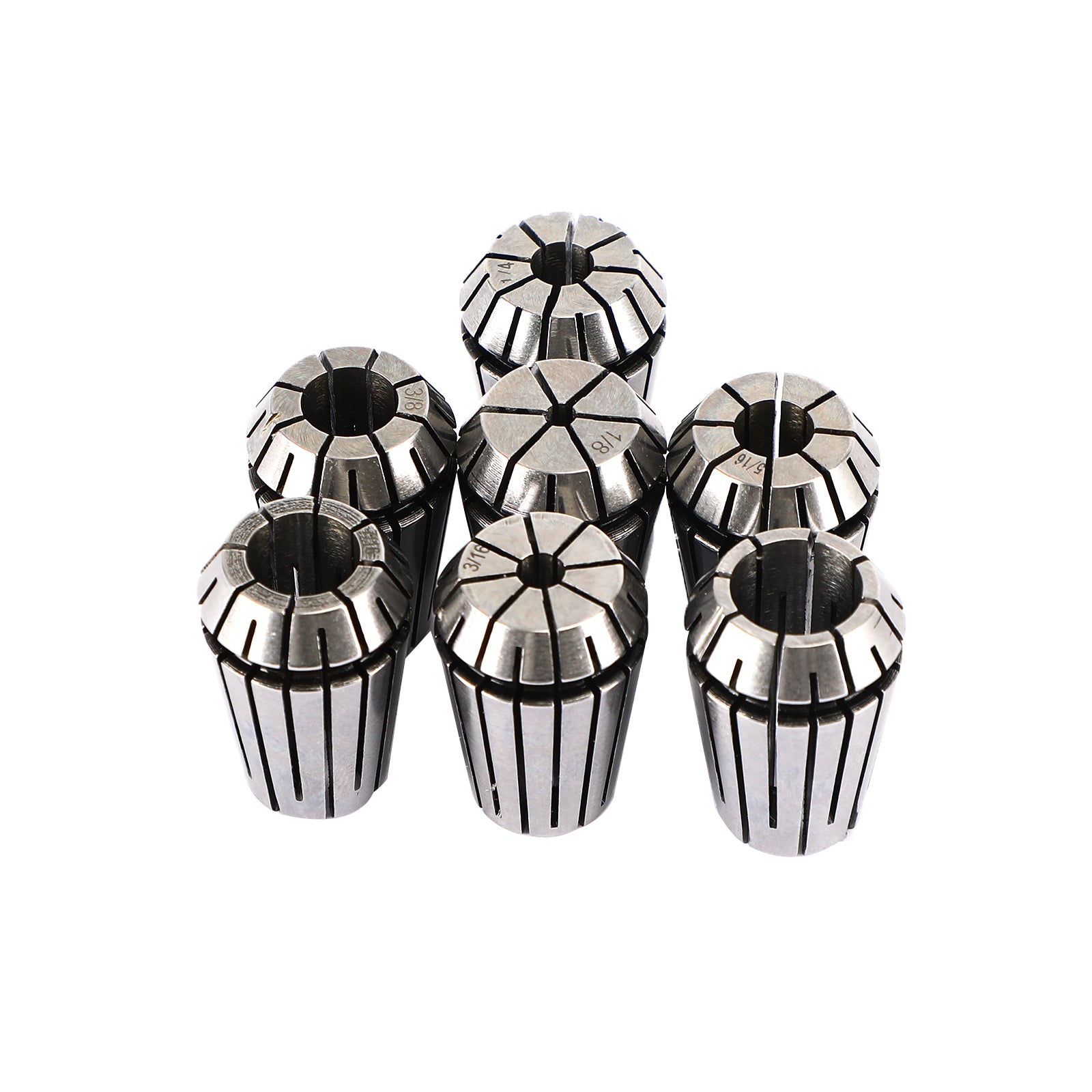 7Pcs ER20 Spring Collet Set For CNC Milling Lathe Tool Engraving Machine Steel, 7Pcs ER20(1/8-1/2")"