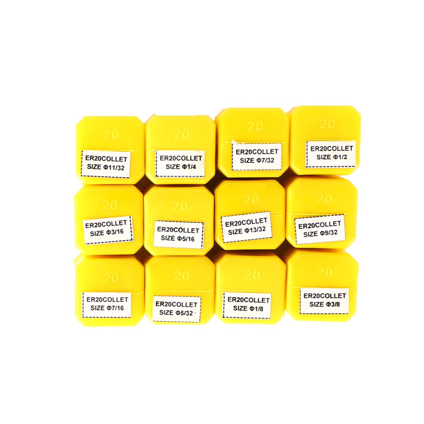 12Pcs ER20 Spring Collet Set For CNC Milling Lathe Tool Engraving Machine Steel