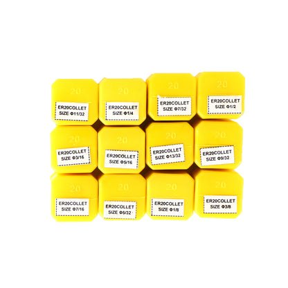 12Pcs ER20 Spring Collet Set For CNC Milling Lathe Tool Engraving Machine Steel