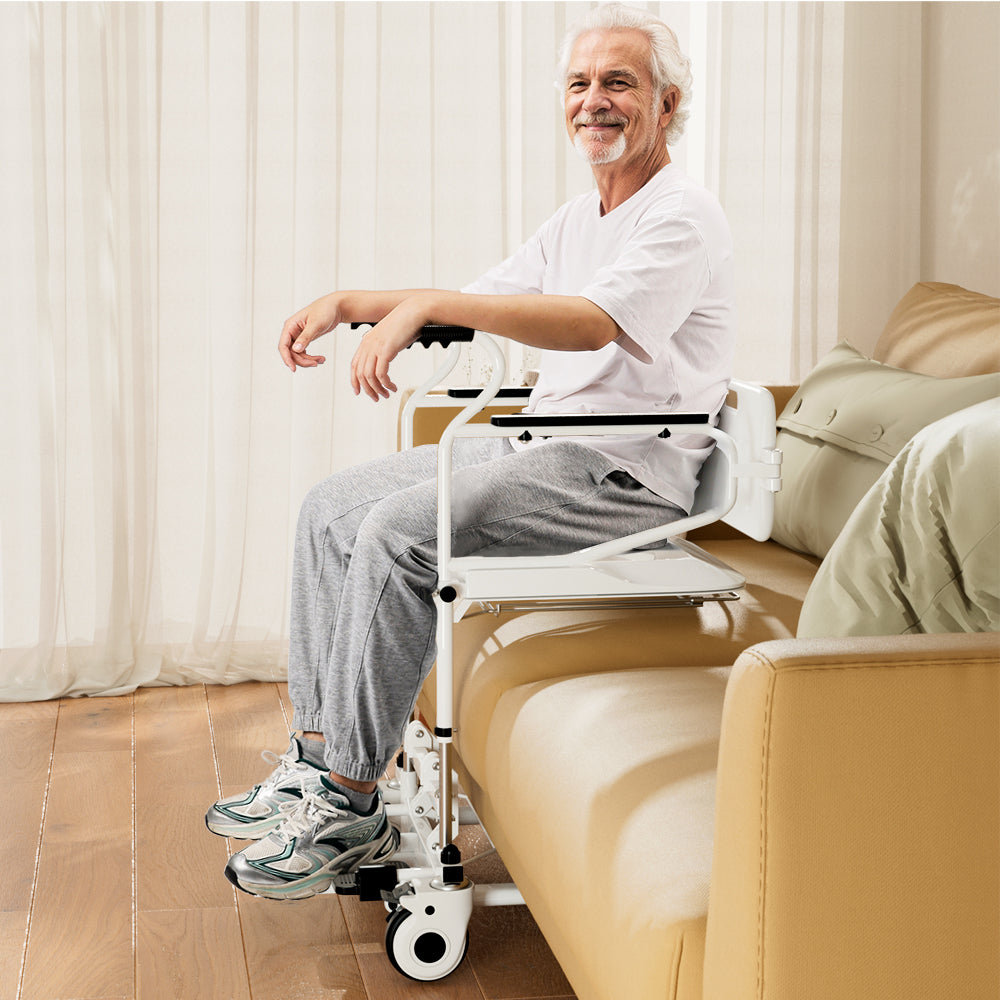 ??Transfer Wheelchair with Lift ¨C 250 lb Capacity, Removable Split Seat for Patient Mobility