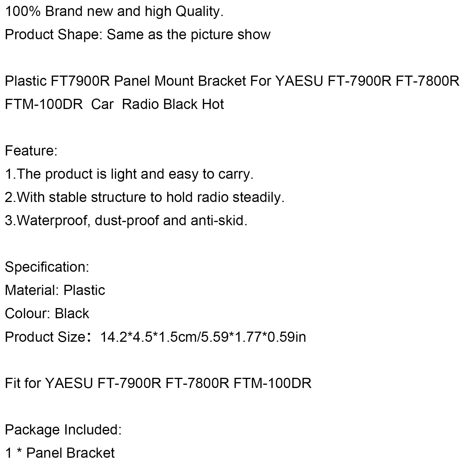 Plastic Ft7900R Panel Mount Bracket For Ft-7900R Ft-7800R Ftm-100Dr Car Radio