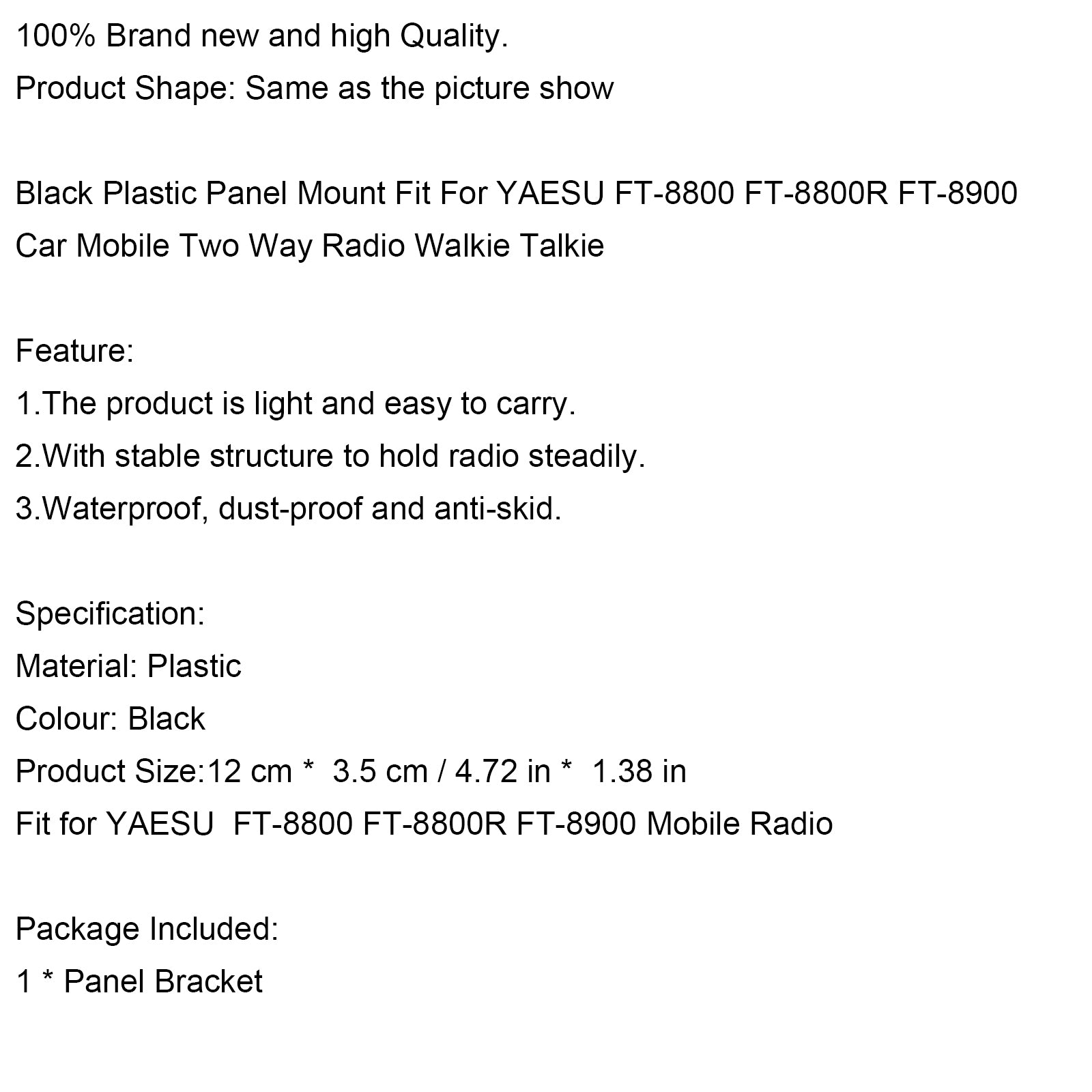 Panel Mount For Ft-8800 Ft-8800R Ft-8900 Car Mobile Two Way Radio Walkie Talkie