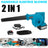 128VF 2-in-1 Cordless Leaf Blower & Vacuum Kit with 2 Batteries & Charger, Brushless Motor for Yard Cleanup