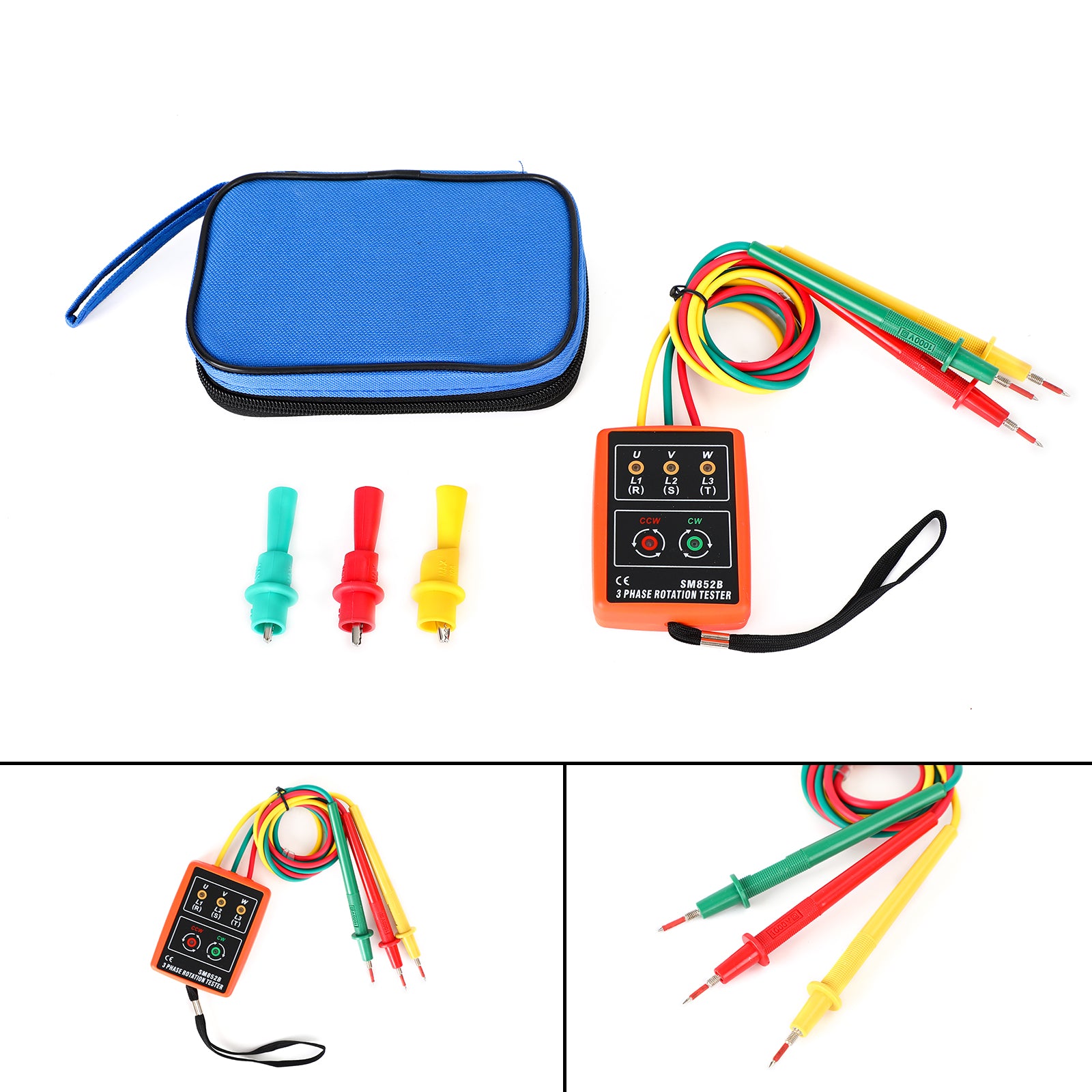 3 Phase Sequence Rotation Tester Indicator Detector Meter LED Buzzer Tool Kit UE
