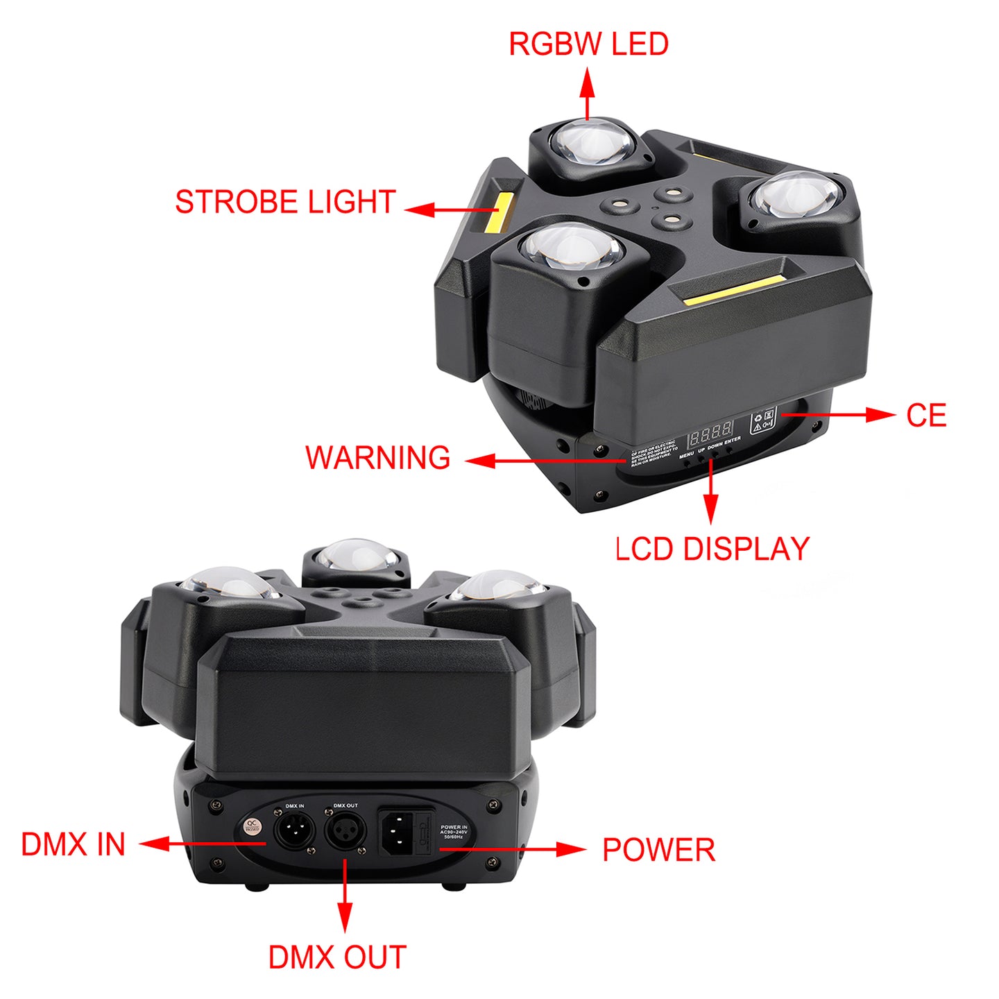 150W RGBW Rotating Laser Light DJ Stage Effect Party Beam Disco Show Bar Light