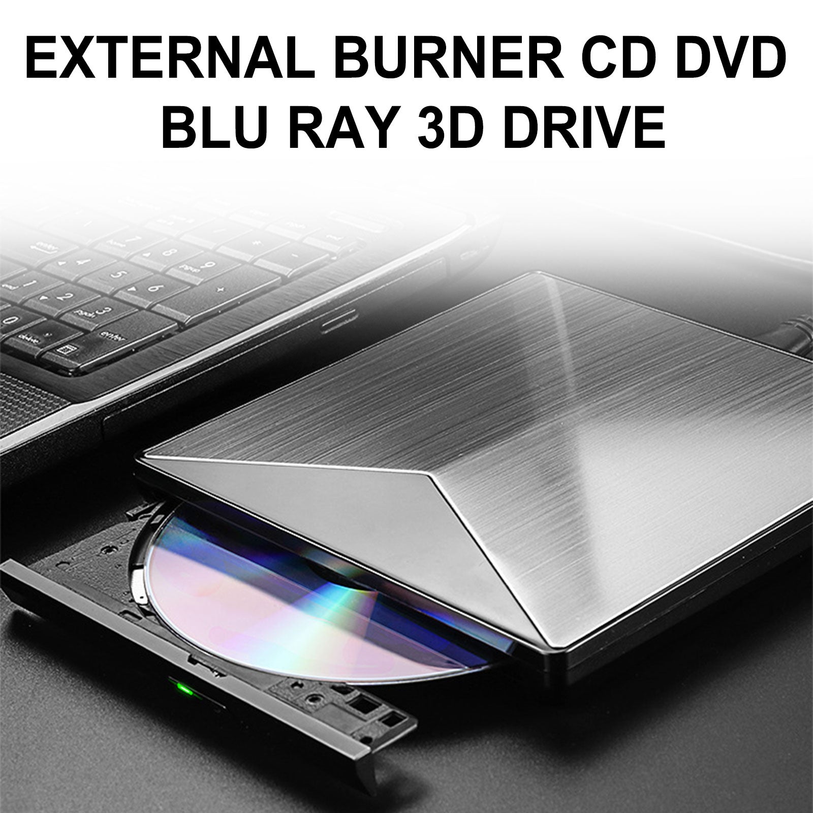 Burner USB External Ultra Slim BD DVD CD RW Disc Writer Movie Player