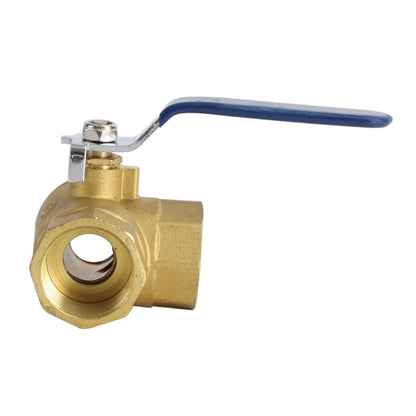 3-Way Ball Valve Female T Port Lever Handle Made Of Forged Brass