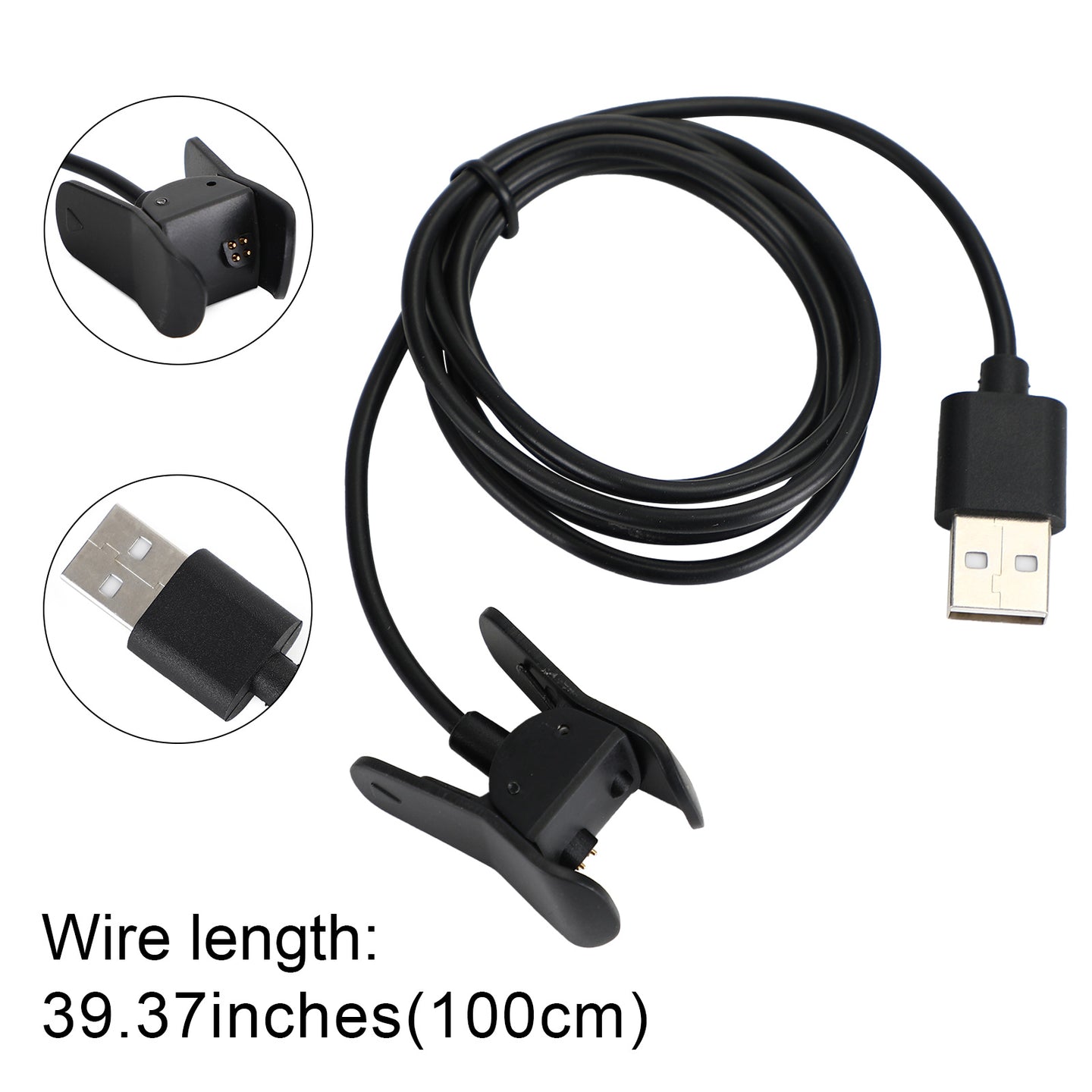 1m USB Charger Replacement Charging Cable Clip For vivosmart 3 Smart Bracelet