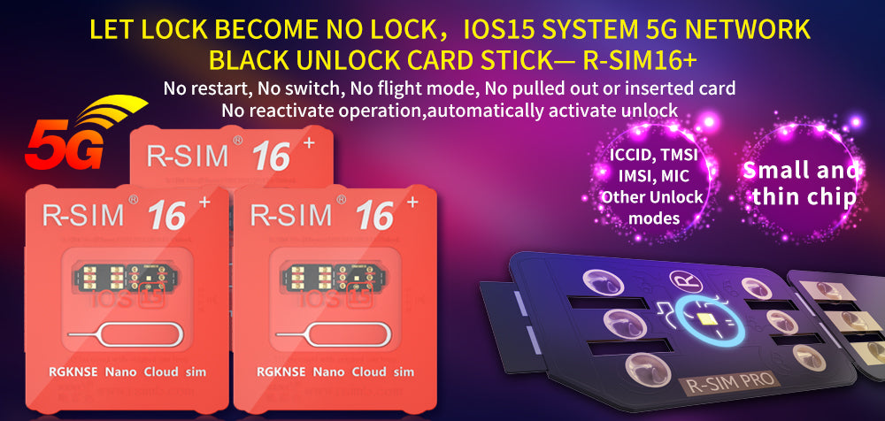 R-SIM 16+ Nano Unlock RSIM Card Fit for iPhone 13 12 mini 12 Pro XS MAX 8 IOS 15