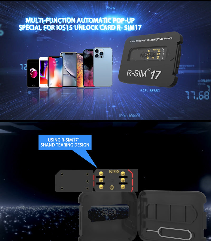 R-SIM 17 Nano Unlock RSIM Card Fit for iPhone 13 12 mini 12 Pro XS MAX 8 IOS 15