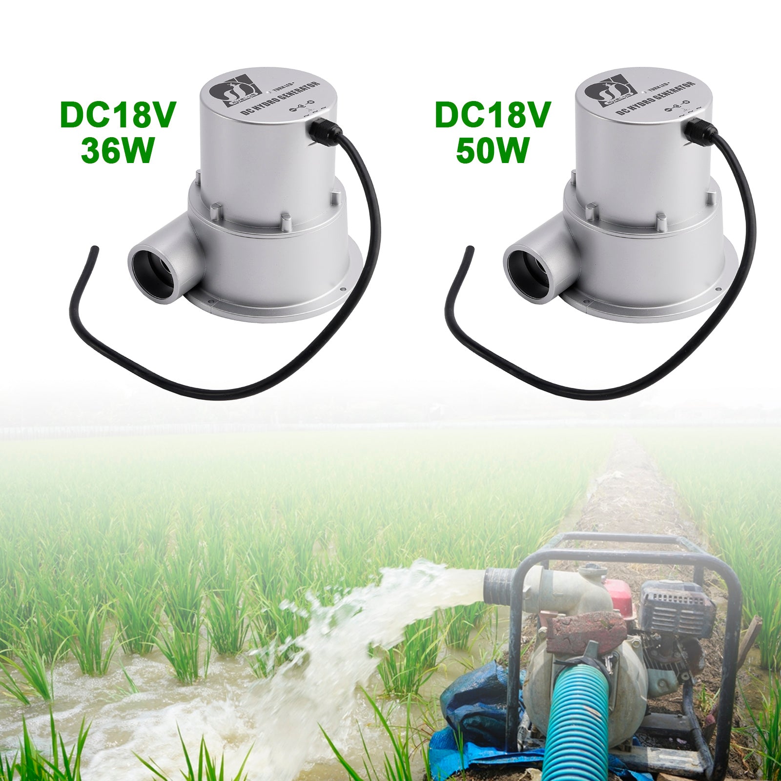 12V Small Hydroelectric Generator DC18V 36W/50W High Efficiency Brushless Motor