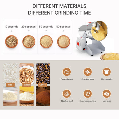 700g 2400w Electric Grain Mill Grinder for Flour Wheat Grind Coffee Beans High Speed