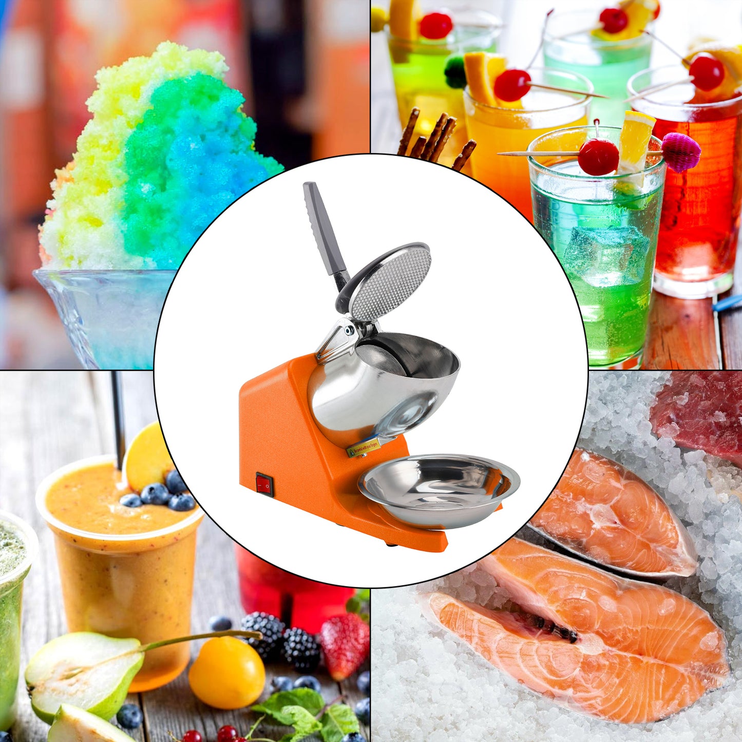 Electric Ice Shaver Machine – Dual Blade Shaved Ice & Snow Cone Maker for Home & Parties