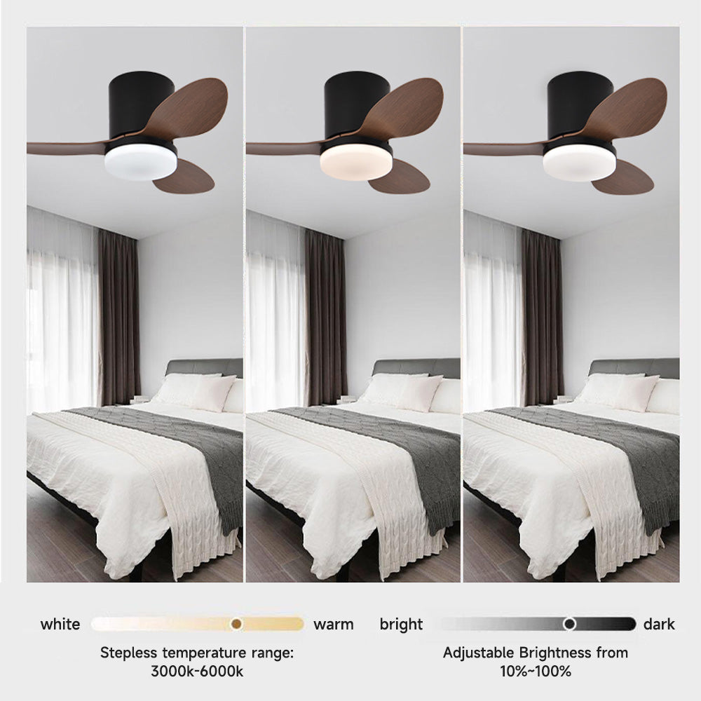 52inch 3 Blade Hugger Indoor Ceiling Fan with Lights Remote/App Control Dimmable LED  DC Motor