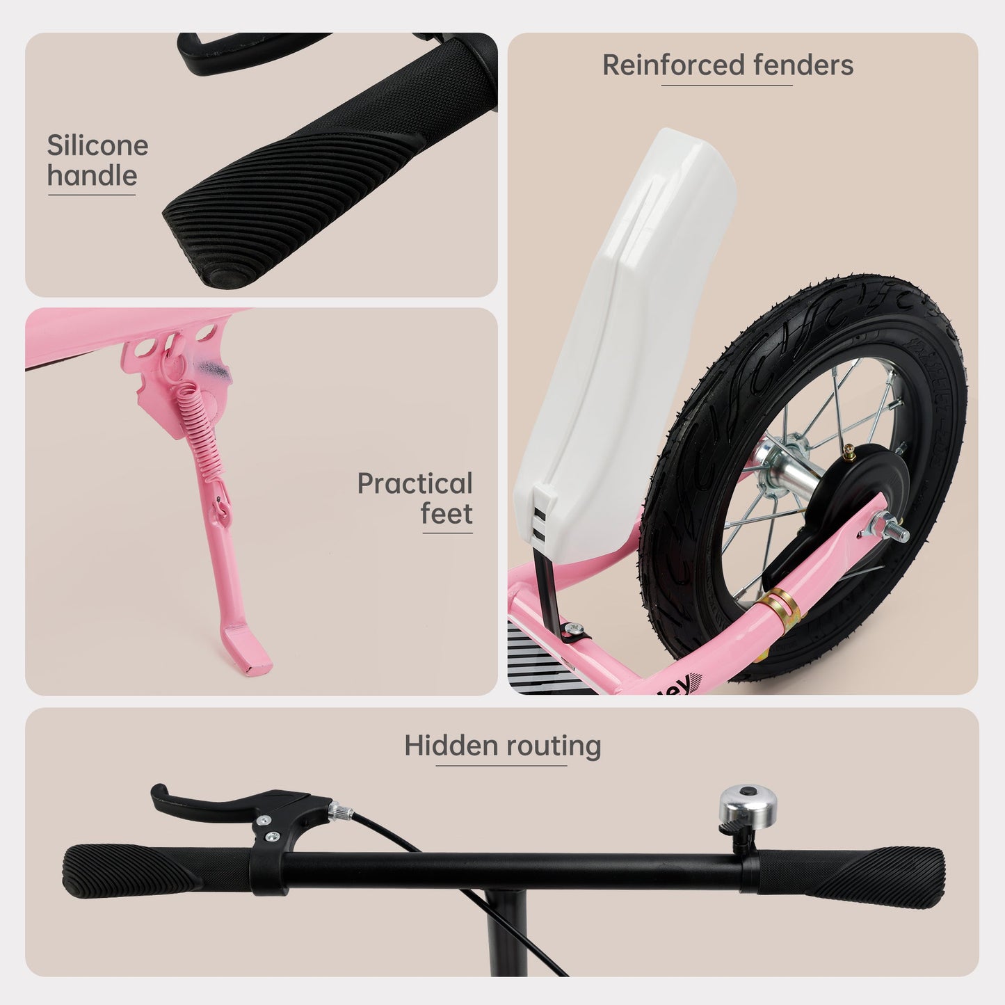 Pink 12 inch Stylish Kick Scooter for Teens and Adults