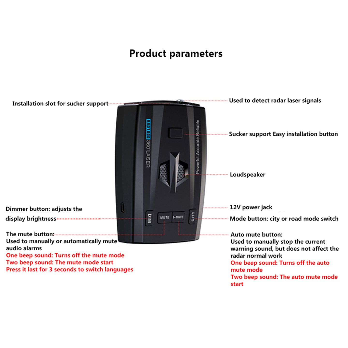 DriveAlert™ Car Radar & Laser Alert Detector