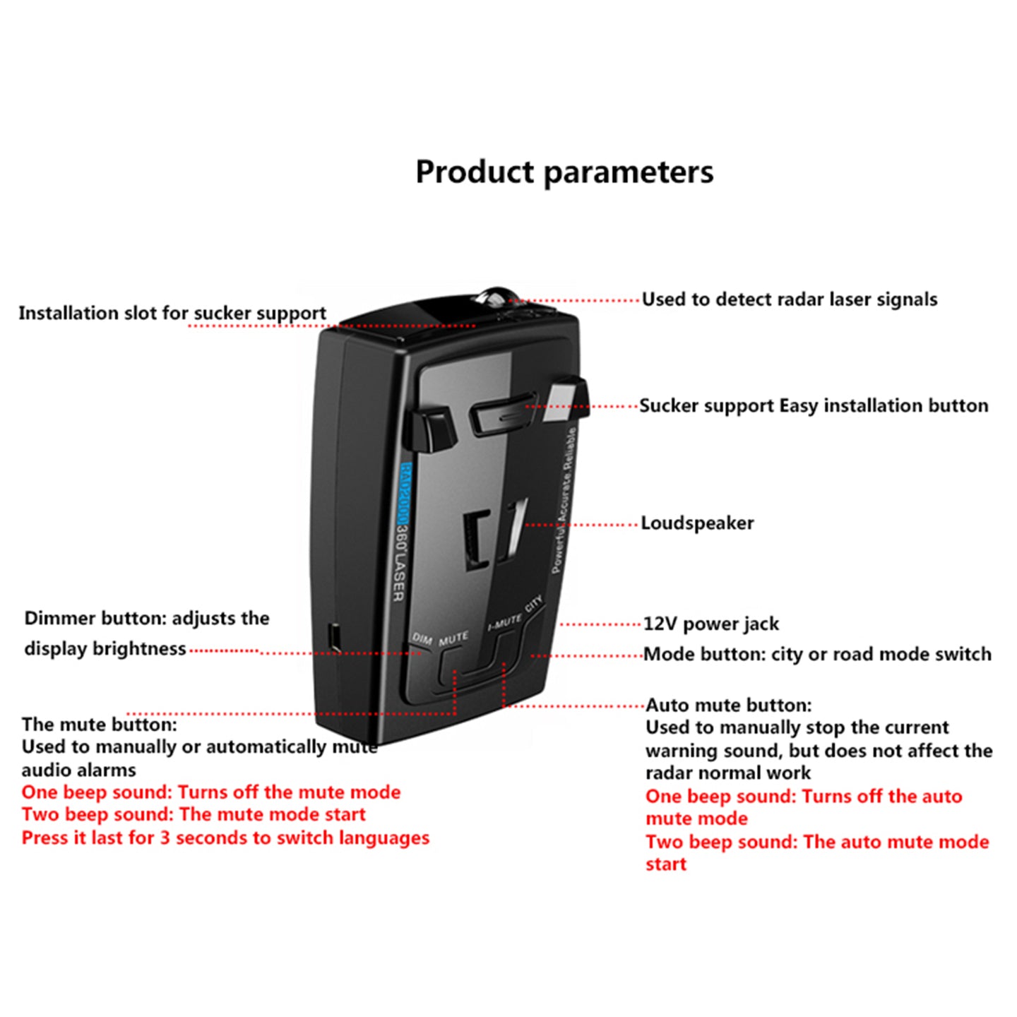 DriveAlert™ Car Radar & Laser Alert Detector