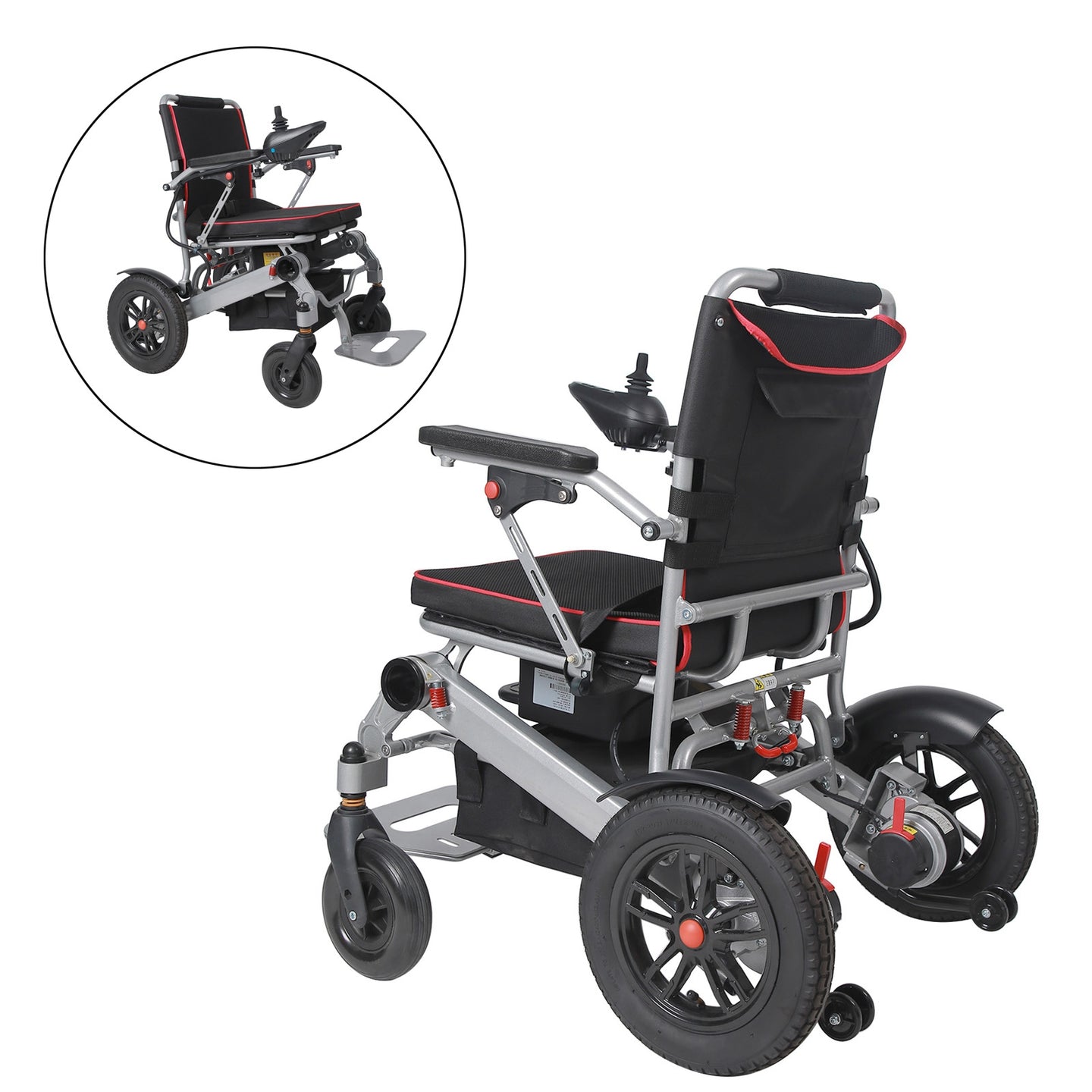 Lightweight 220 lbs All-Terrain Folding Electric Wheelchair, Airline Approved with 10 Mile Range for Adults & Seniors
