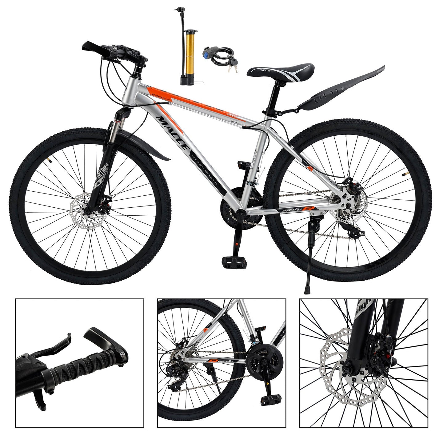 Mountain Bike MTB 27.5 Inch for Men Women, 27-Speed Dual Suspension