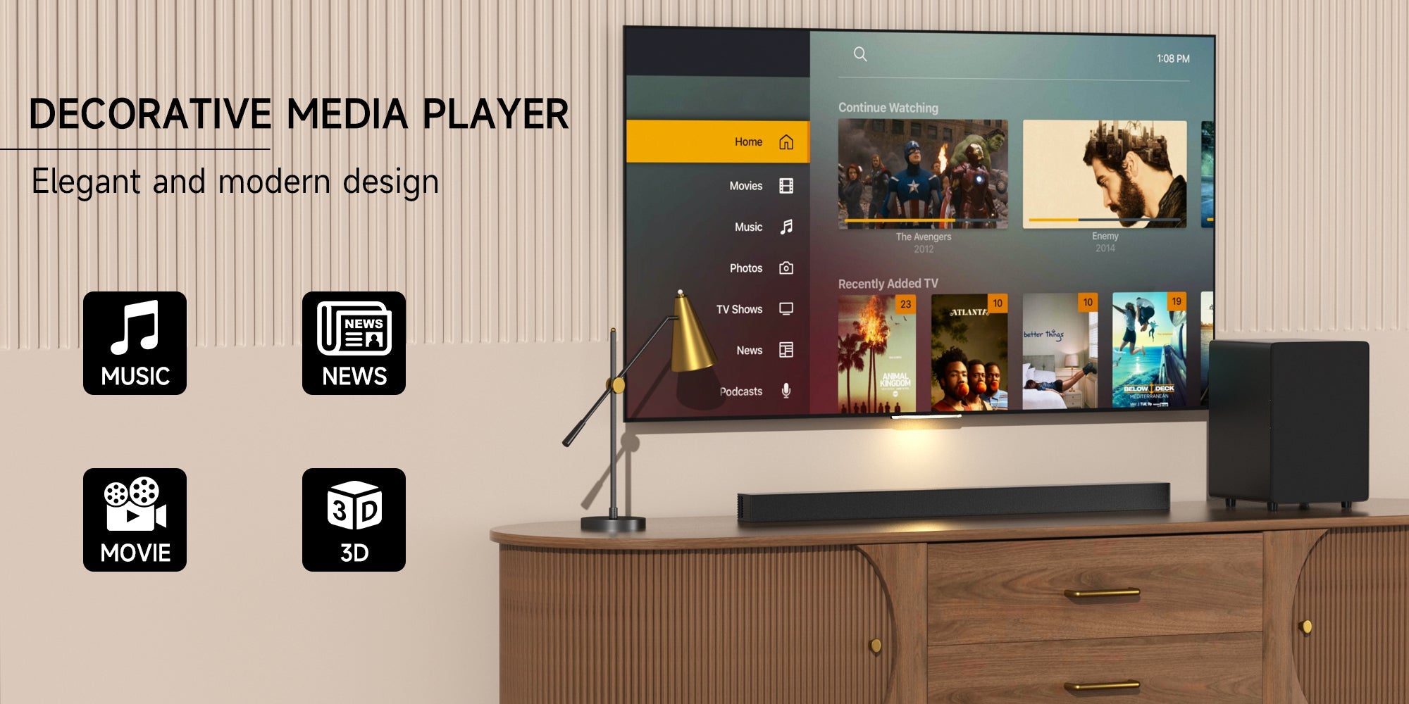 Powerful Bluetooth Subwoofer Soundbar | Heavy Bass & HiFi Sound for TV/Movies