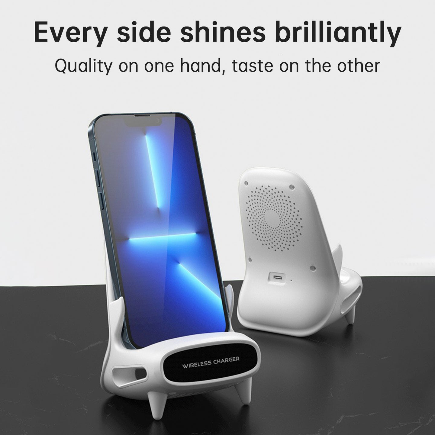 3 in 1 Mini Chair Wireless Fast Charger Phone Stand with Speaker Charging Stand