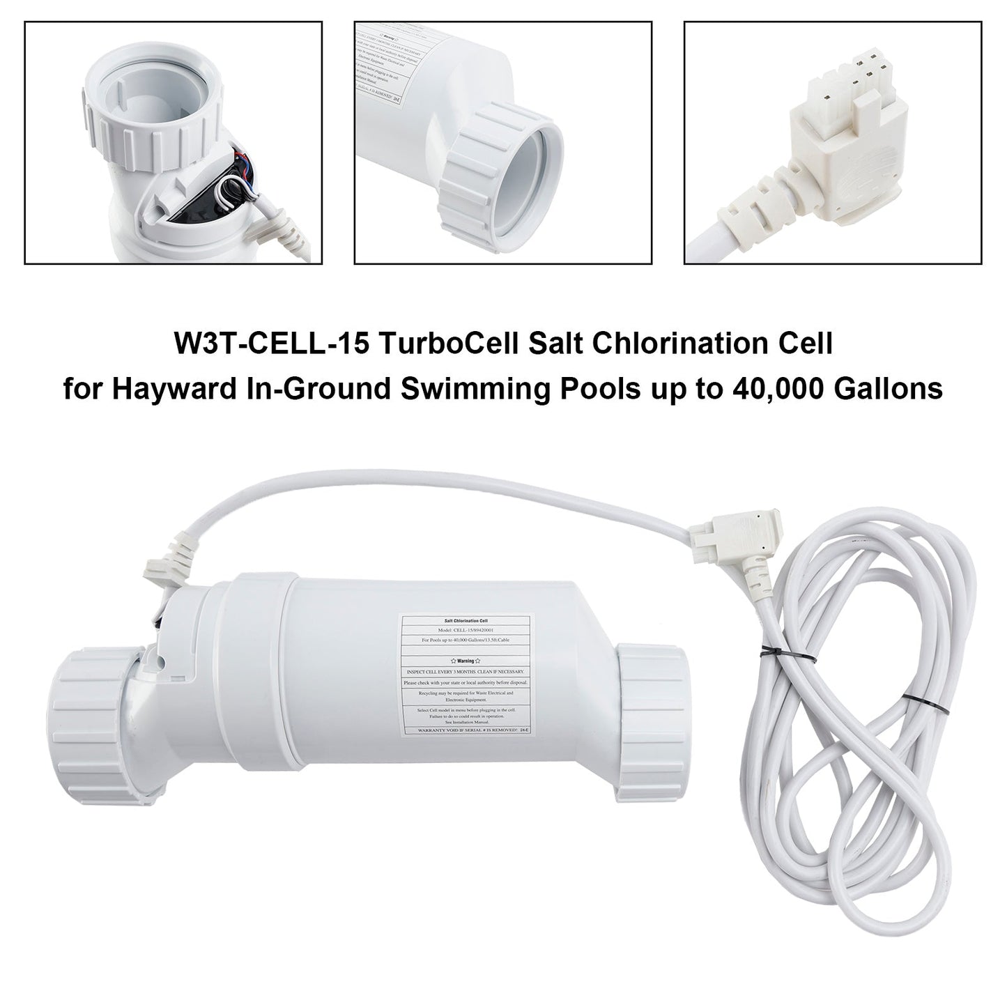 W3T-CELL-15 TurboCell Salt Chlorination Cell Fit for Hayward up to 40000 Gallons