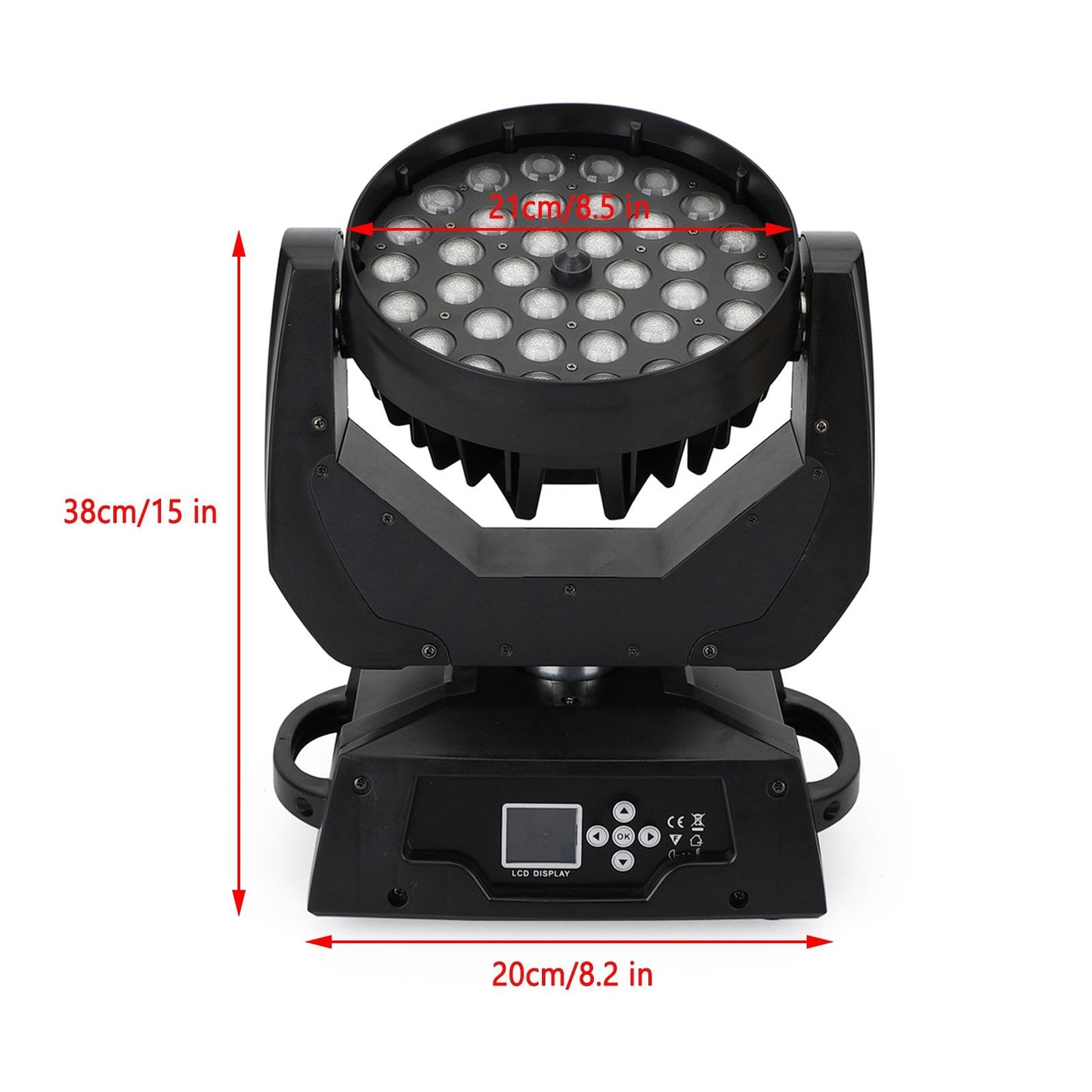 10W 36LED RGBW Moving Head Light DMX512 Zoom Sound Active Stage Bar DJ