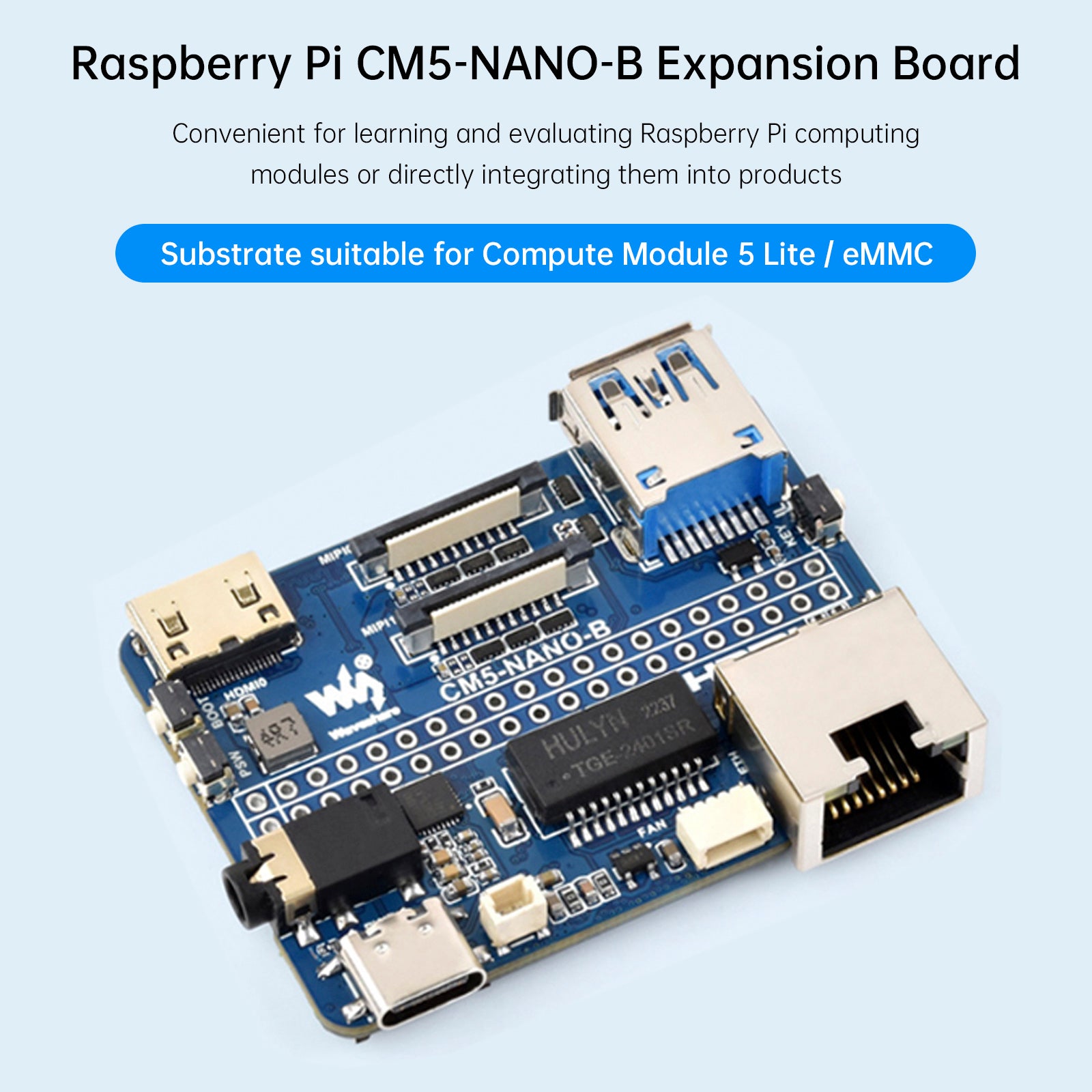 Raspberry CM5 IO Baseboard Compute Module 5 Expansion Board NANO Type A Type B