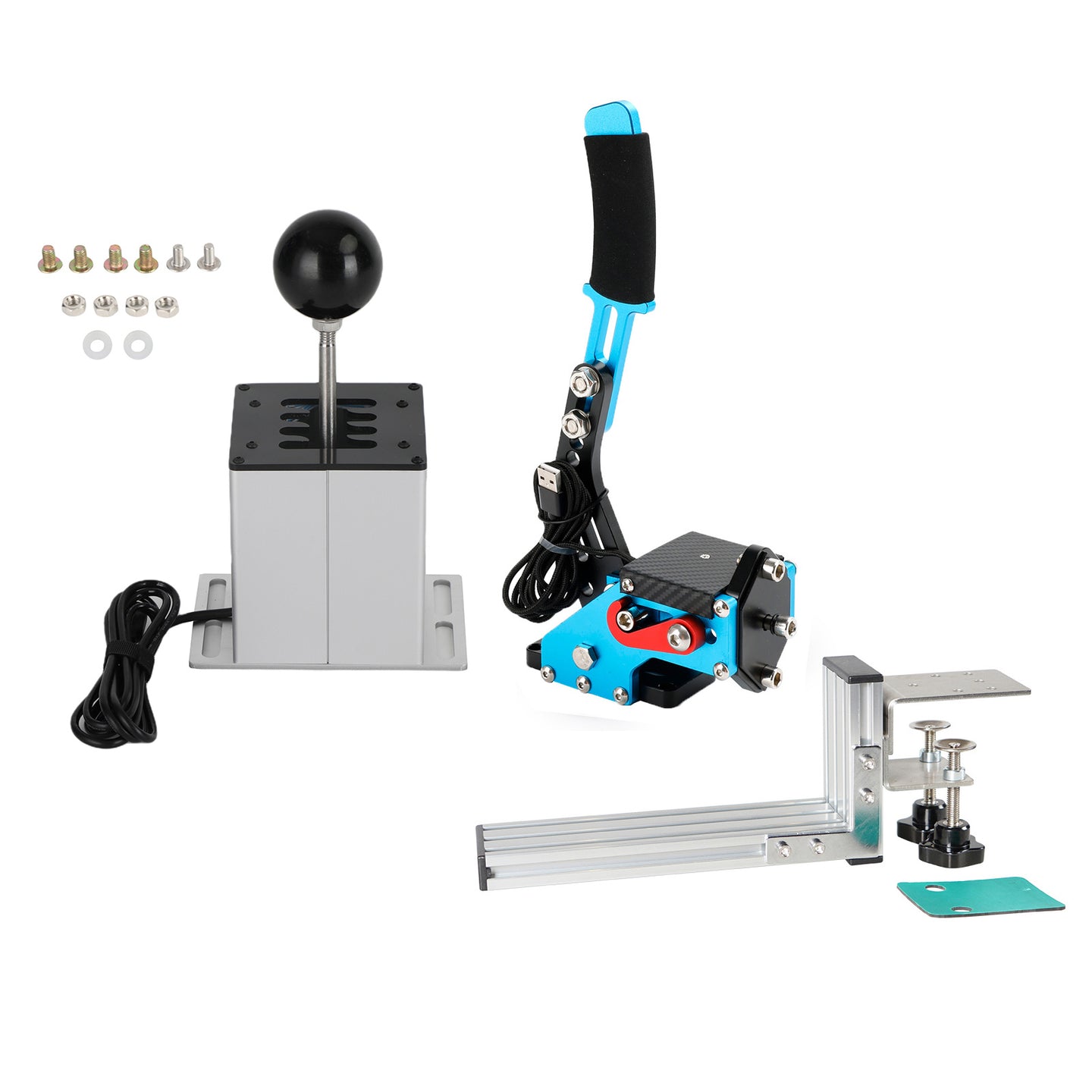 USB Handbrake with L Clip and 7+R H Shifter for Logitech G25 G27 G29 Racing Game