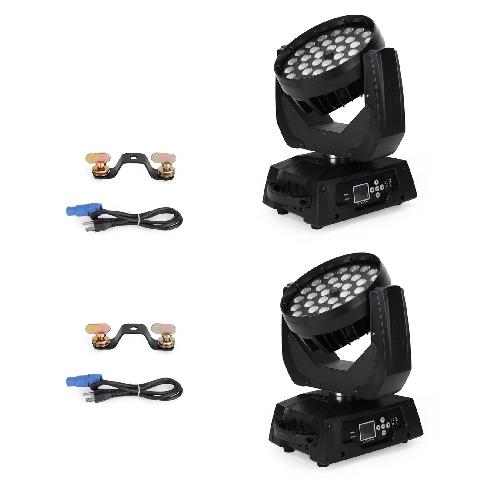 2Pcs 36 x 10W RGBW 4in1 LED Zoom Moving Head 360W Wash Stage Light DMX 15CH