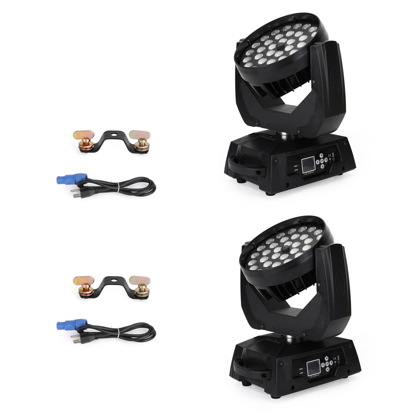 2Pcs 36 x 10W RGBW 4in1 LED Zoom Moving Head 360W Wash Stage Light DMX 15CH