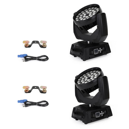 2Pcs 36 x 10W RGBW 4in1 LED Zoom Moving Head 360W Wash Stage Light DMX 15CH (Copy)