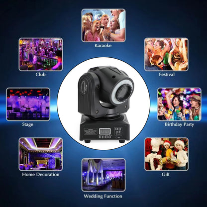 100W LED Moving Head Stage Light – RGBW Beam Spot Gobo DMX512 DJ Disco Party Lighting
