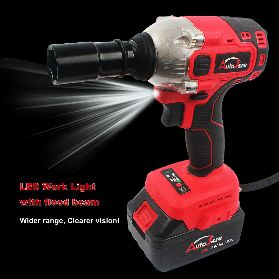 1/2 21V Brushless Impact Wrench Torque Rattle Gun Electric Ratchet w/battery