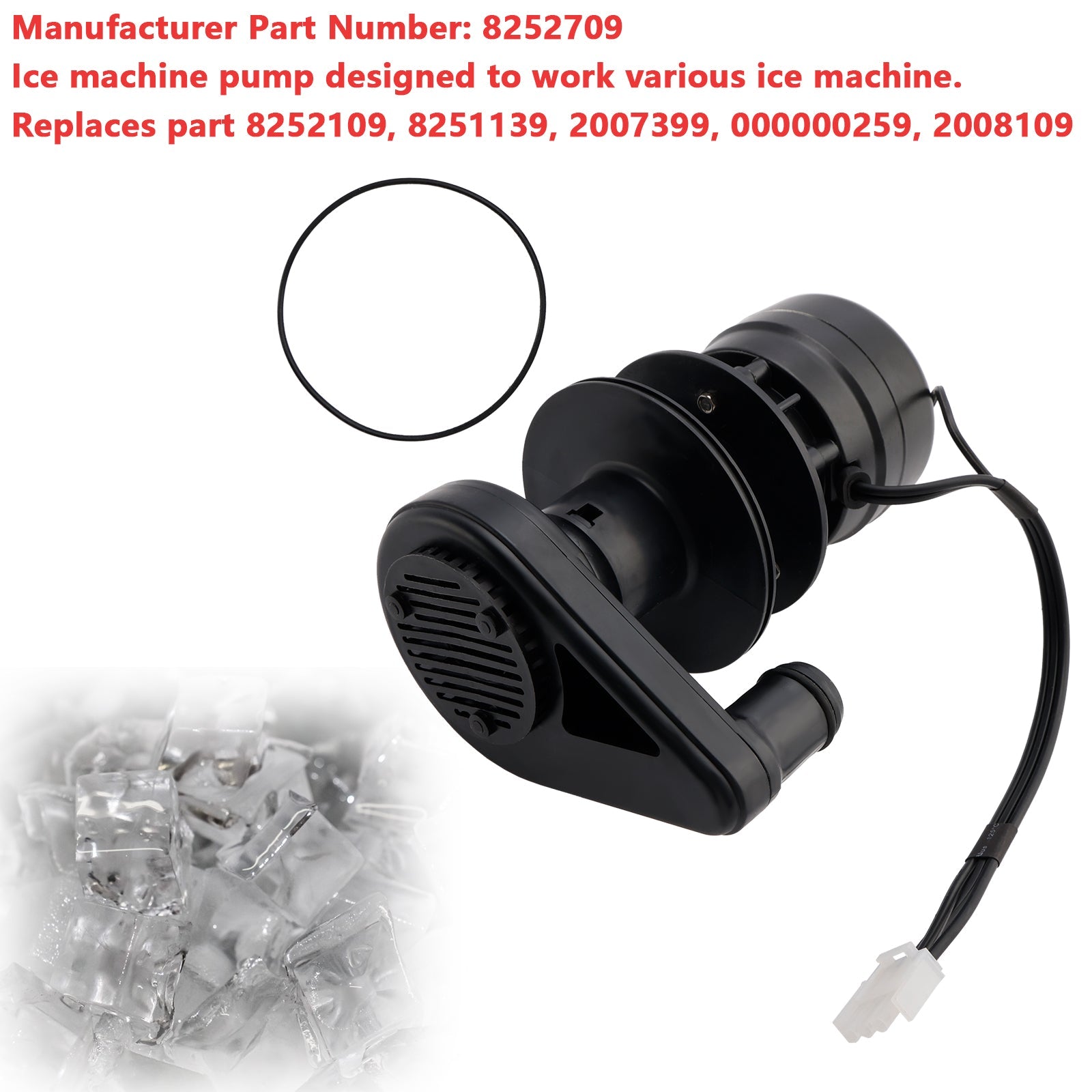 8252709 Ice Machine Water Pump 230V, Replacement for Manitowoc Part# 8251139, 2007399